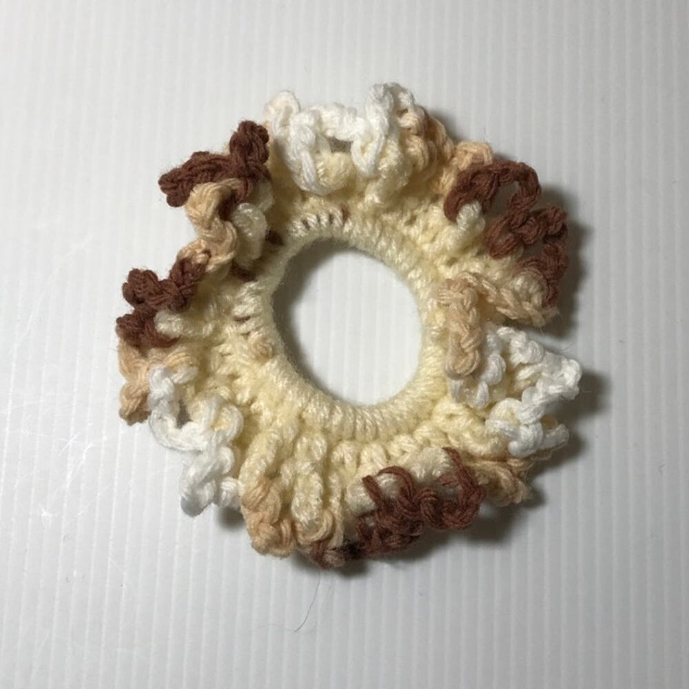 NWT Multicolor Handmade Crocheted Hair Scrunchie